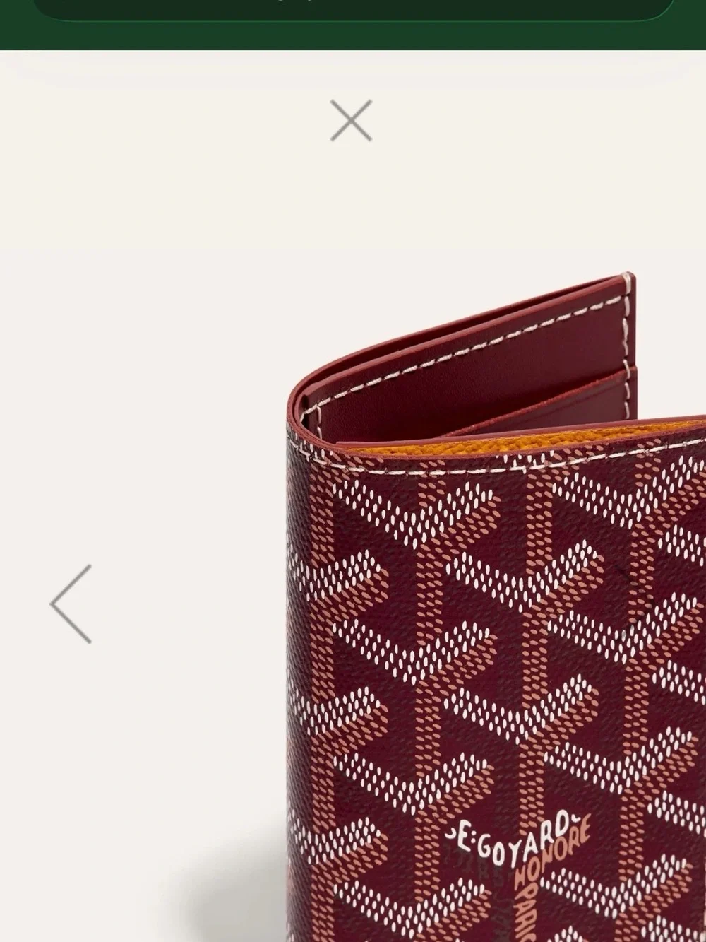 Goyard St. Pierre Card Wallet Burgundy